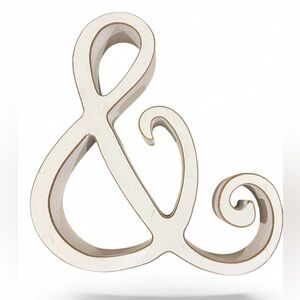 Handcrafted, White Vintage Ampersand Decorative Sign
L: 7.5”x H:8” x W:1.5”
New.